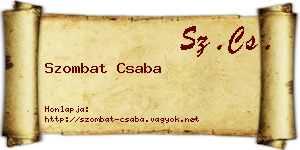 Szombat Csaba névjegykártya