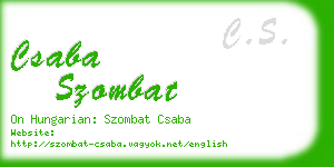 csaba szombat business card